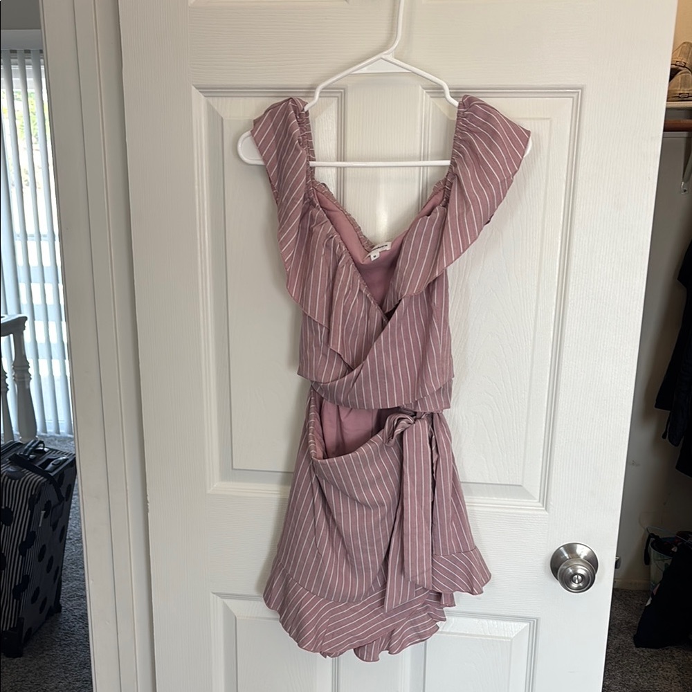 superdown Mauve Striped Jumpsuit